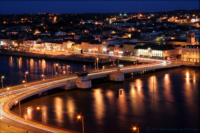 Waterford City night time shot
